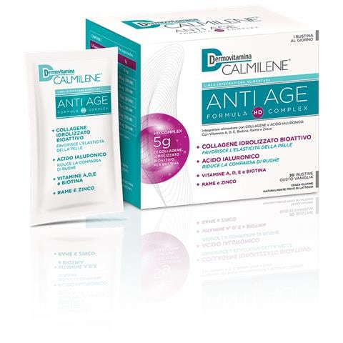Dermovitamina Calmilene Antiage Ia a Base di Collagene e Acido Ialuronico Polvere 30 Bustine Gusto Vaniglia - Foto 1