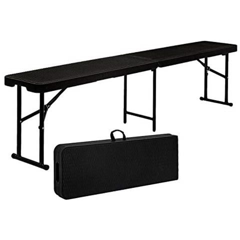 AMANKA Panca Da Birra Pieghevole In Plastica - Resistente Alle Intemperie, 182x27x43 Cm, Portata 300 Kg, Adatta A Giardino E Campeggio - 2