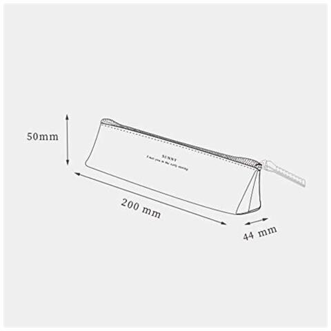 Pelle Lusso Matita Dellunit Di Elaborazione Caso Sottile Design Metallico Con Chiusura Lampo Formato Tascabile Per Pen Make Up Brush (grigio) - Foto 2