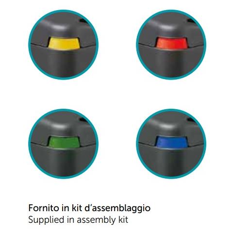 Bidone Con Pedale Porta Rifiuti 80 Litri - Modello Nello - Grigio Con Tappi Colorati Per Raccolta Differenziata - Foto 2