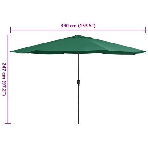 Ombrellone da Esterni con Palo in Metallo 390 cm Verde - Foto 2