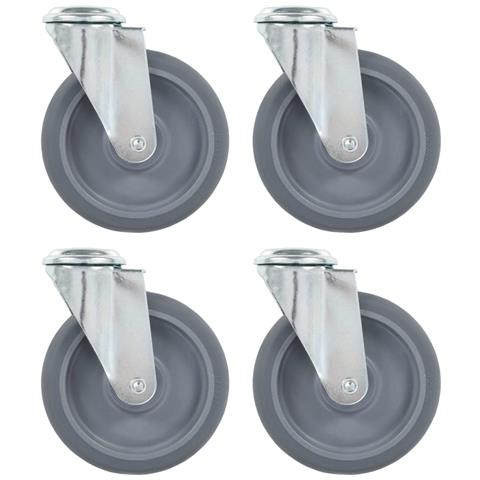 Ruote Girevoli con Foro per Bulloni 4 pz 125 mm - Foto 1