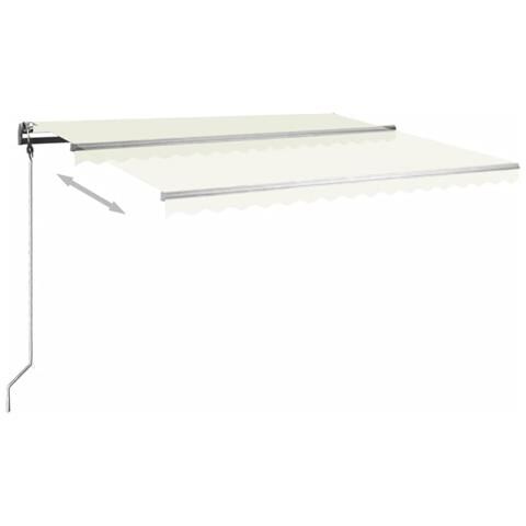 Tenda da Sole Retrattile Manuale Autoportante 400x350 cm Crema - Foto 2