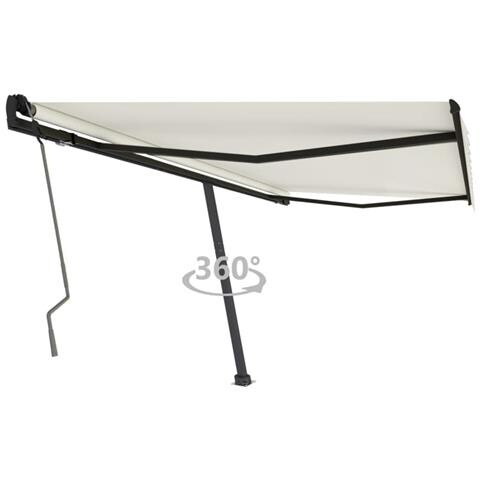 Tenda da Sole Retrattile Manuale Autoportante 400x350 cm Crema - Foto 1