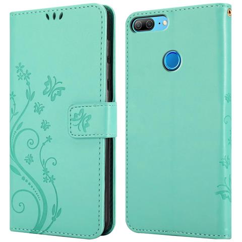 Cadorabo Custodia Compatibile Con Honor 9 Lite In Turchese Fiore - Coperchio Protettivo In Design Floreale Con Chiusura Magnetica, Funzione Stand E Slot Per Carte - Foto 7