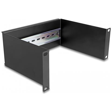 DeLOCK Pannello su guida DIN da 10? 2U nero, Guida per scaffale, Nero, Metallo, 2U, 180 mm, 482 mm - Foto 1