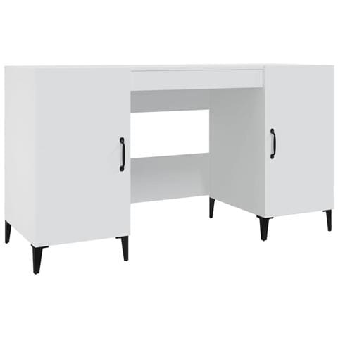 Scrivania Bianca 140x50x75 Cm In Legno Multistrato - Foto 1
