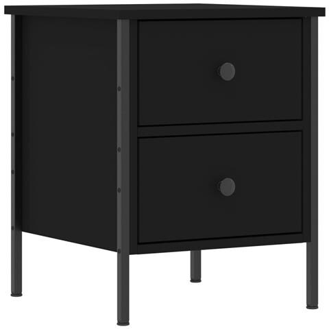 Comodino Nero 40x42x50 Cm In Legno Multistrato - Foto 1