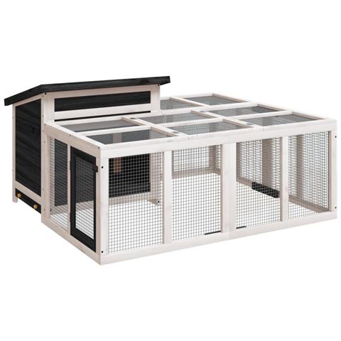 Conigliera Grigia 144x123x67,5 Cm In Legno Massello Di Pino - Foto 1