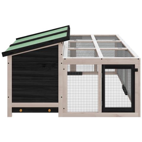 Conigliera Grigia 144x123x67,5 Cm In Legno Massello Di Pino - Foto 2