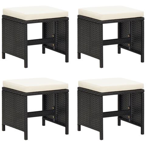 Set Da Pranzo Da Giardino 21 Pz Con Cuscini In Polyrattan Nero - Foto 2