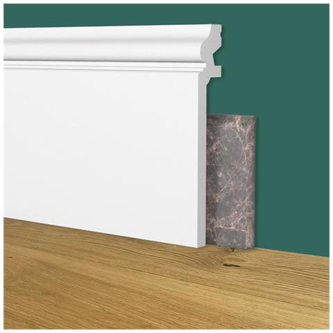Battiscopa Coprimarmo Ducale Alto Bianco 138x22x2000mm In Polimeri - Polistrutturato - Foto 1