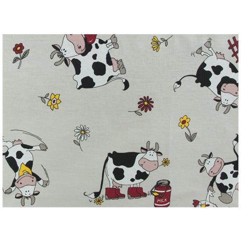 Tovaglia Miros Resinata Antimacchia Copritavolo Cucina Disegno Mucca 140x180 Mucca - Foto 5