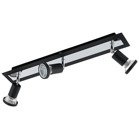Spot Moderno Sarria In Acciaio Nero 3 Luci Gu10 4,5w Ip20 - Foto 1