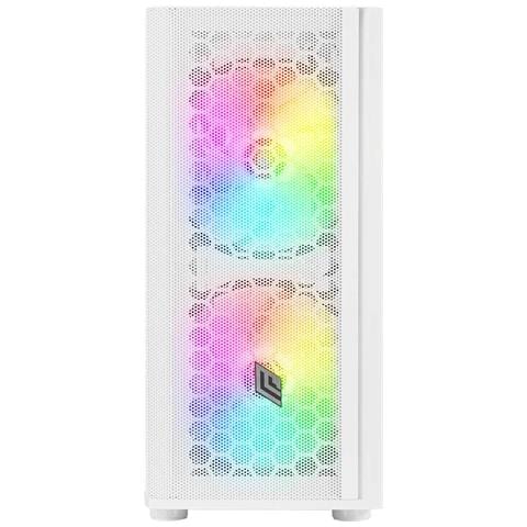 Case Atx Noua Orizon M111 Bianco 0.50MM SPCC 2*USB3.0/2.0 3*Fan Argb Front Mesh & Side Glass E-Atx - Foto 1