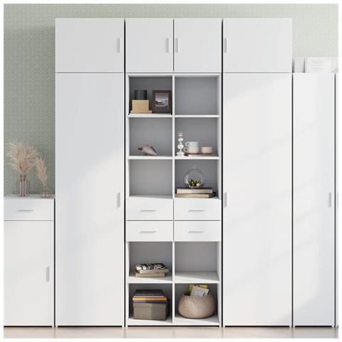 Mobile Portaoggetti Bianco 70x42,5x225 Cm In Truciolato - Foto 8