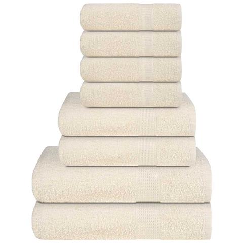 Set Asciugamani 8 Pz Crema 360 Gsm 100% Cotone - Foto 1