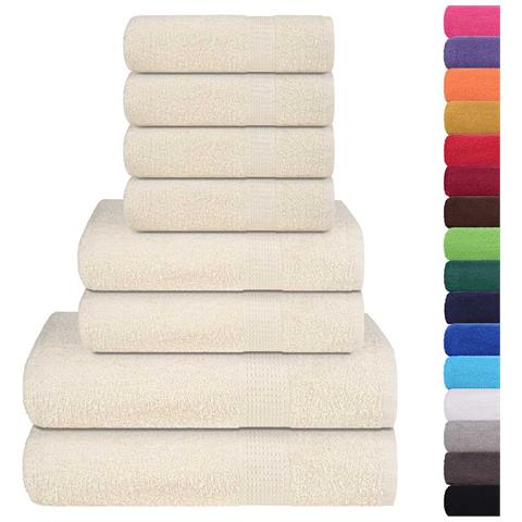 Set Asciugamani 8 Pz Crema 360 Gsm 100% Cotone - Foto 2