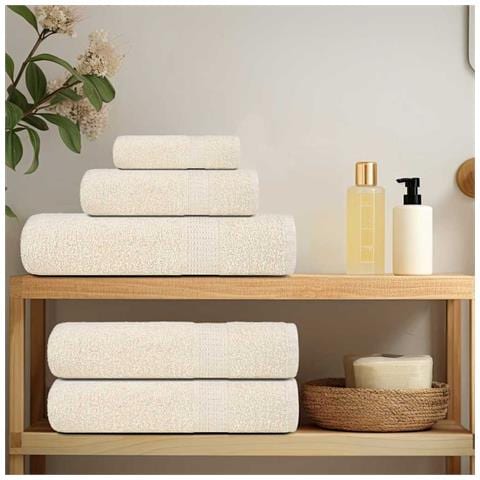 Set Asciugamani 8 Pz Crema 360 Gsm 100% Cotone - Foto 3