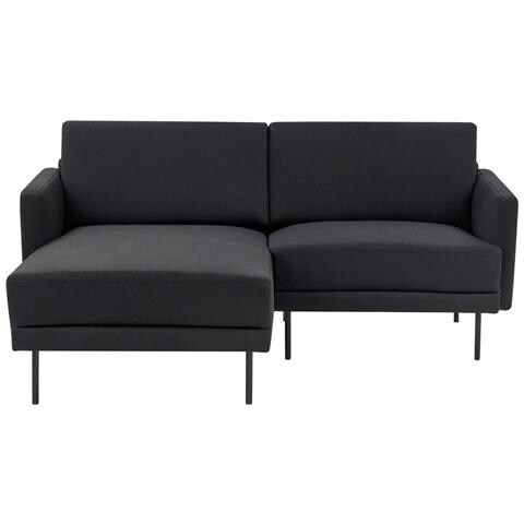 Divano Angolare 2 Posti Breda Tessuto Nero Lato Destro - Foto 2