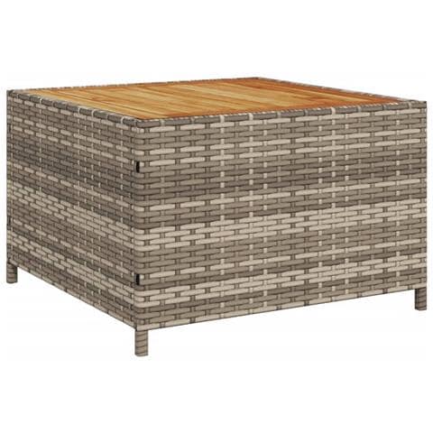 Divano da Giardino con Tavolo e Cuscini a L Grigio Polyrattan - Foto 10