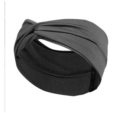 Morbida Ed Elegante: Fascia Per Capelli Incrociata A Tinta Unita Black - Foto 1