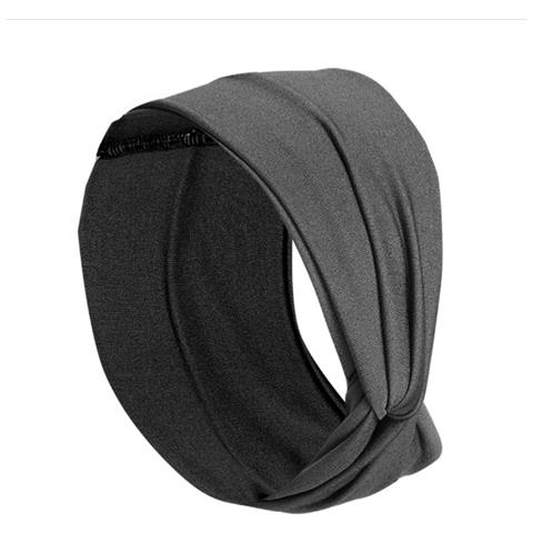 Morbida Ed Elegante: Fascia Per Capelli Incrociata A Tinta Unita Black - Foto 3