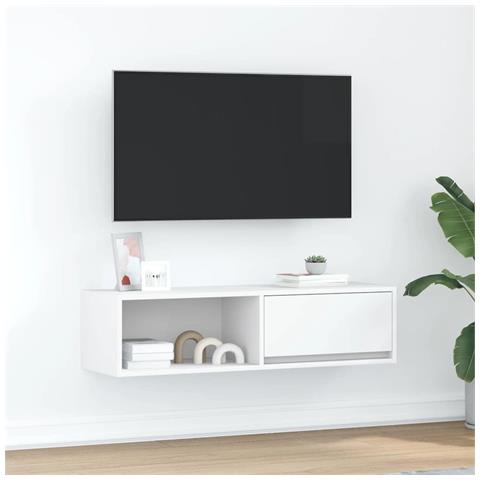 Mobile Porta TV Bianco 100x31x25,5 cm in Legno Multistrato - Foto 1