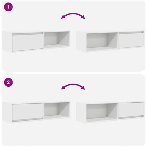 Mobile Porta TV Bianco 100x31x25,5 cm in Legno Multistrato - Foto 9