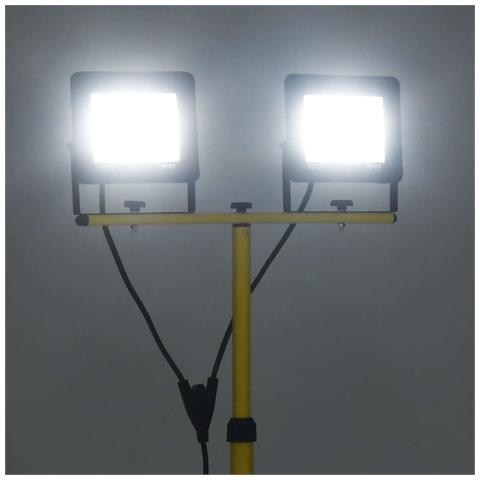 Faretto A Led Con Treppiede 2x100 W Bianco Freddo - Foto 2