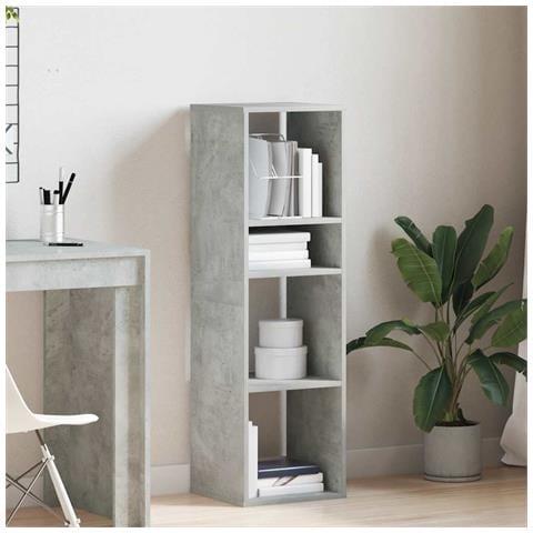Libreria Grigio Cemento 34x31x112 Cm In Legno Multistrato - Foto 3