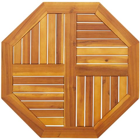 Piano Per Tavolo 70x70x2 Cm Ottagonale Legno Massello Di Acacia - Foto 1