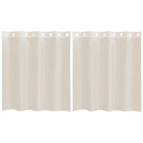 Tende In Voile Con Occhielli 2 Pz Crema 140x140 Cm - Foto 2