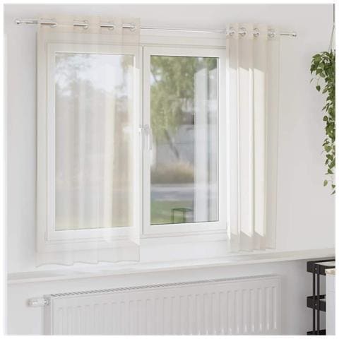 Tende In Voile Con Occhielli 2 Pz Crema 140x140 Cm - Foto 1