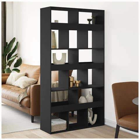 Divisorio Stanza Nero 100x33x187,5 Cm In Truciolato - Foto 1