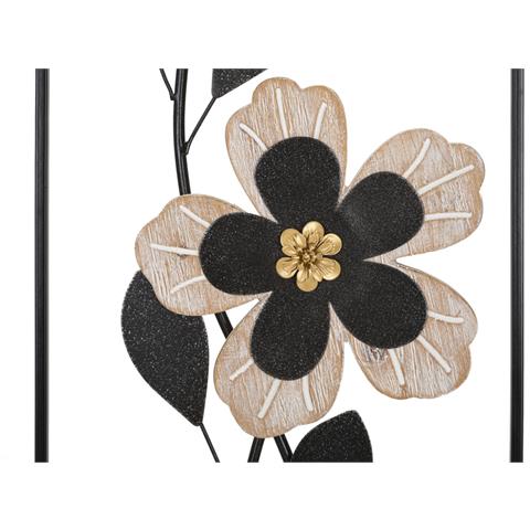 Decorazione In Metallo 3d Fiori 49 - Nero - Metallo - 27x2,5x70 Cm - Foto 2