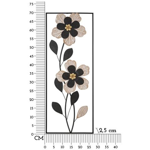 Decorazione In Metallo 3d Fiori 49 - Nero - Metallo - 27x2,5x70 Cm - Foto 6