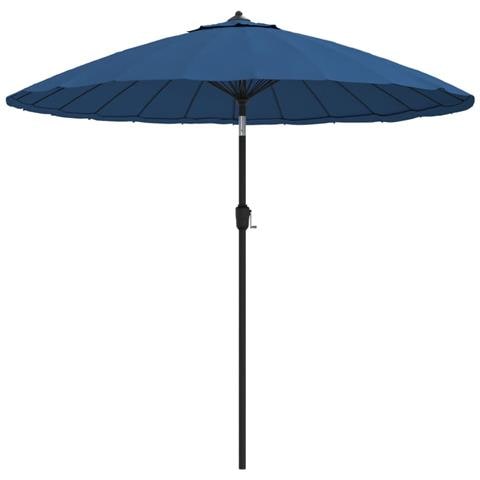 Ombrellone Da Giardino Con Palo In Alluminio 270 Cm Azzurro - Foto 1
