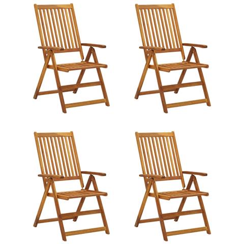Lusso Casadino - Sedie Da Giardino Reclinabili 4 Pz Con Cuscini Massello Acacia - Foto 1
