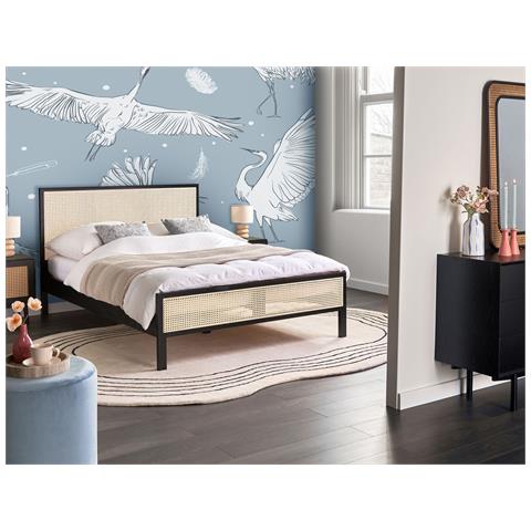 Letto Legno Di Pino Salernas 140 X 200 Cm Nero - Foto 1