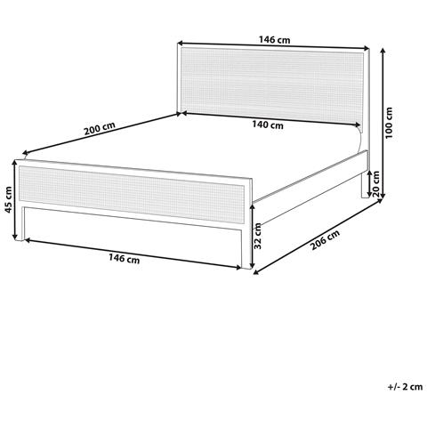 Letto Legno Di Pino Salernas 140 X 200 Cm Nero - Foto 8