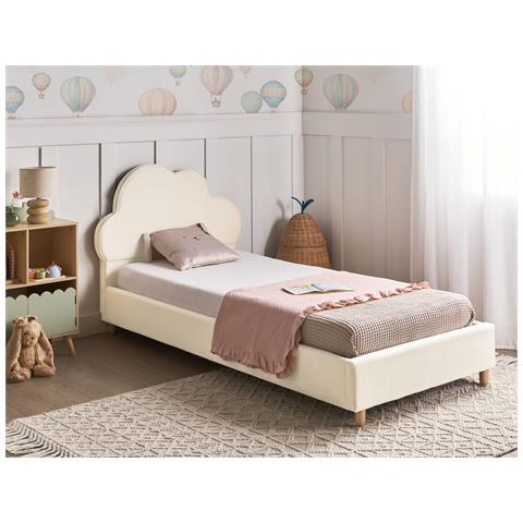 Letto Per Bambini Nuvola Velluto Bellevue 90 X 200 Cm Beige Chiaro - Foto 1