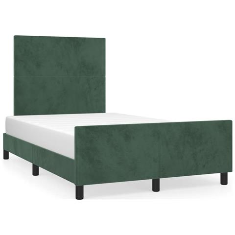 Giroletto senza Materasso Verde Scuro 120x190 cm Velluto - Foto 1