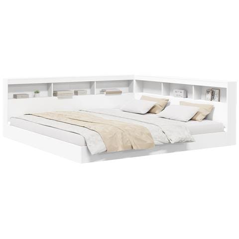 Letto a scaffale bianco 180x200 cm in legno ingegnerizzato - Foto 1