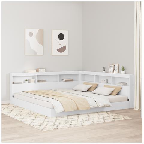 Letto a scaffale bianco 180x200 cm in legno ingegnerizzato - Foto 2