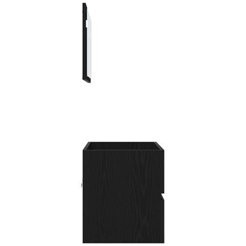 Set Mobili Bagno 2 Pezzi Nero Rovere Legno Ingengerizzato - Foto 9