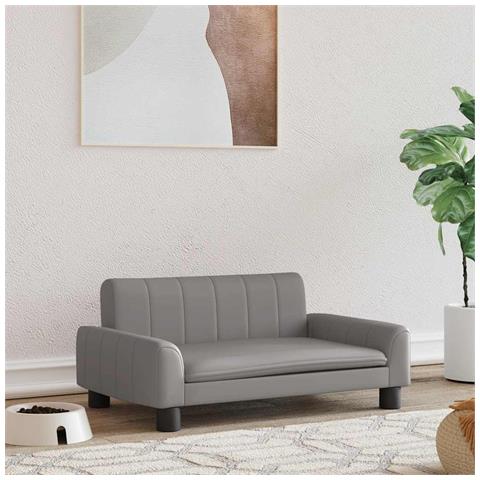 Lettino per Cani Grigio 70x45x30 cm in Similpelle - Foto 2