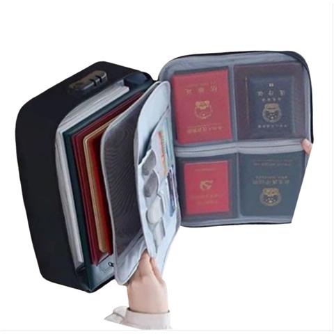 Borsa Organizer Documenti Nera A 3 Strati Con Serratura - Archiviazione Sicura - Foto 4