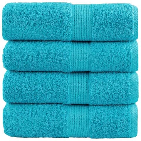 Asciugamani Premium SOLUND 4 pz Turchese 30x30 cm 600 g/m² - Foto 1