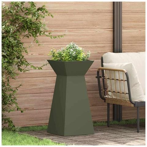 Vaso a Pilastro 2 pcs Oliva 35 x 35 x 73 cm Acciaio - Foto 2